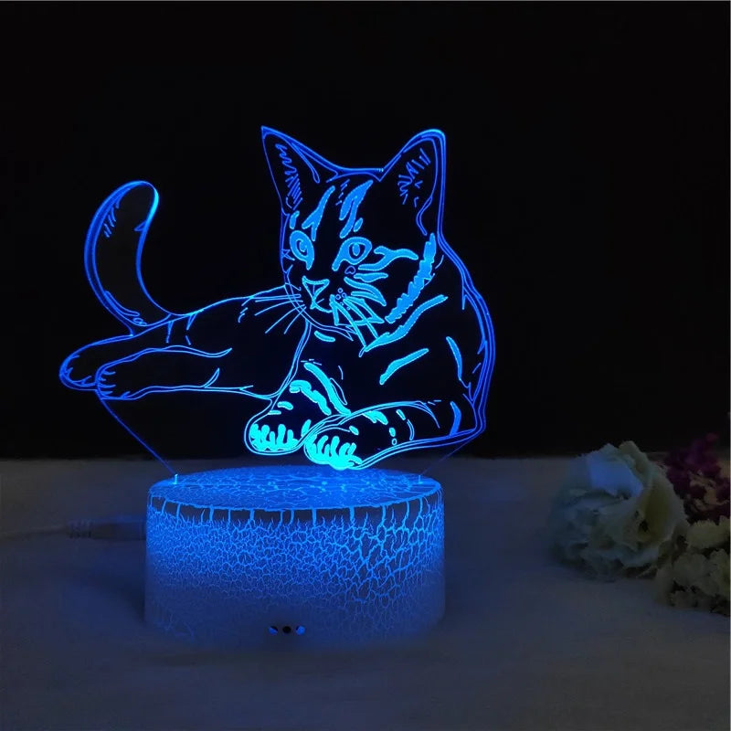 Cat Acrylic LED Night Light