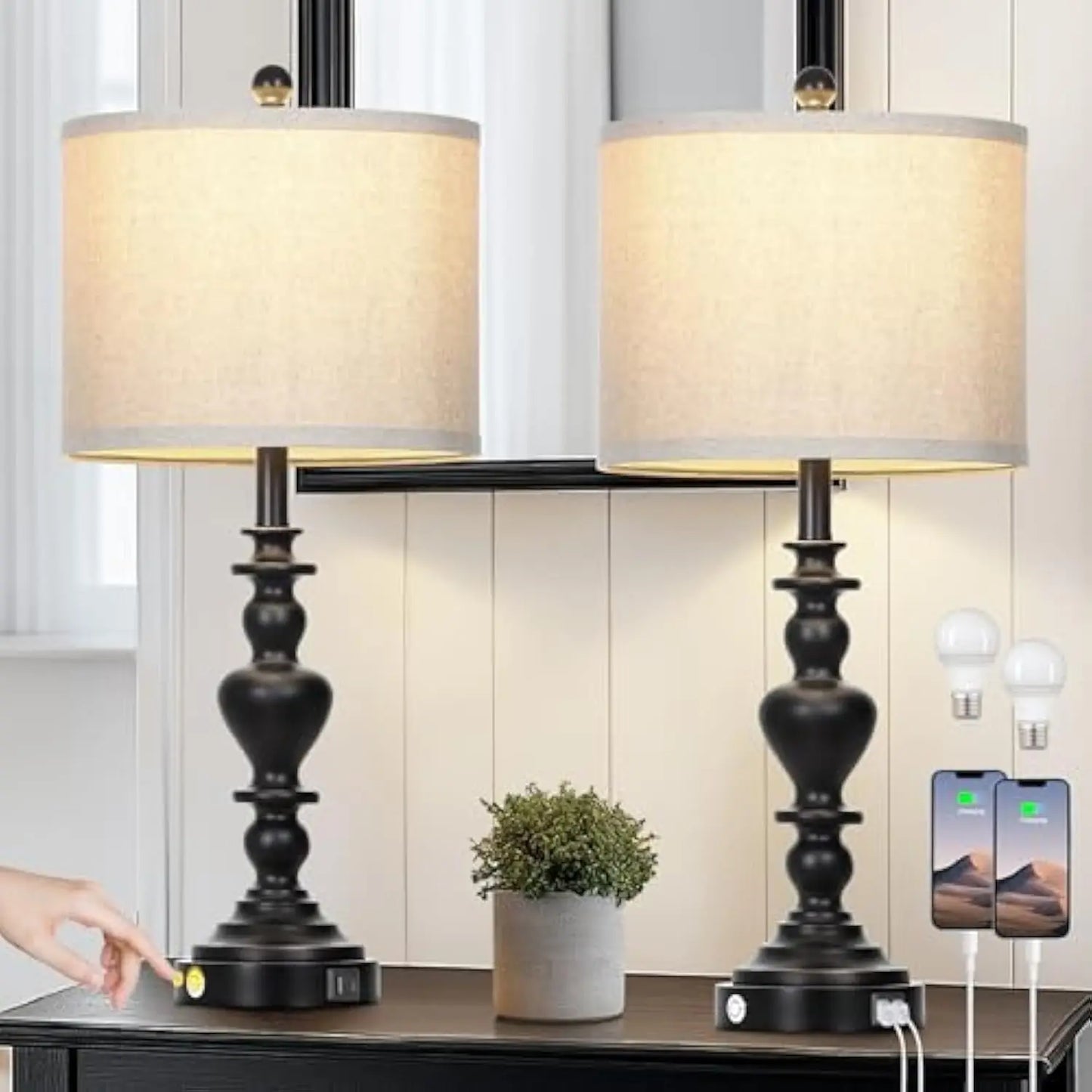 Dimmable Farmhouse Table Lamps