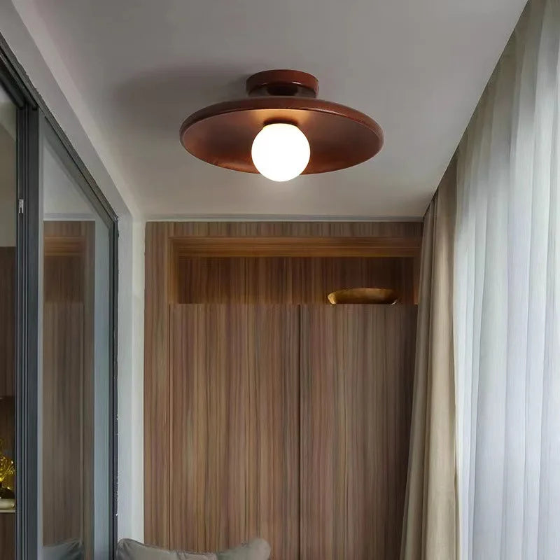Nordic Wooden Round Ceiling Light