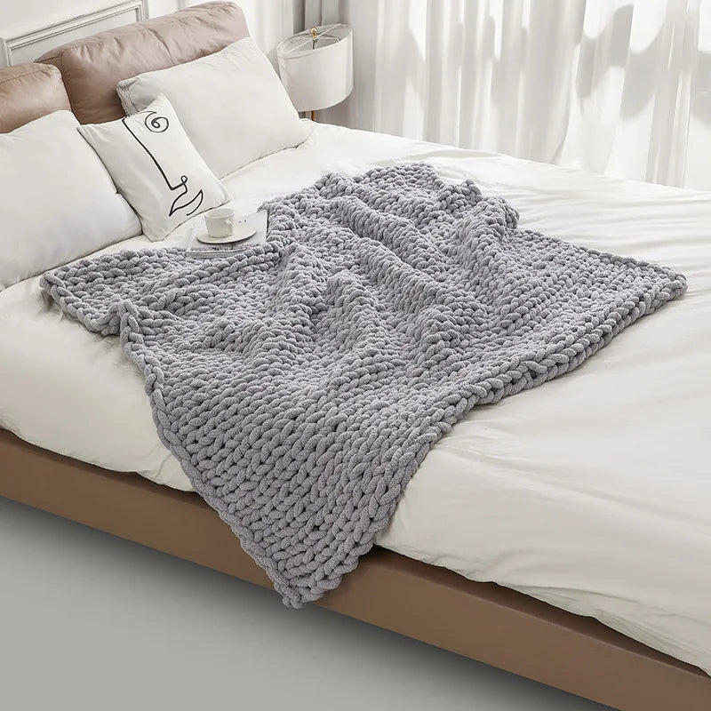 Chunky Knit Chenille Blanket