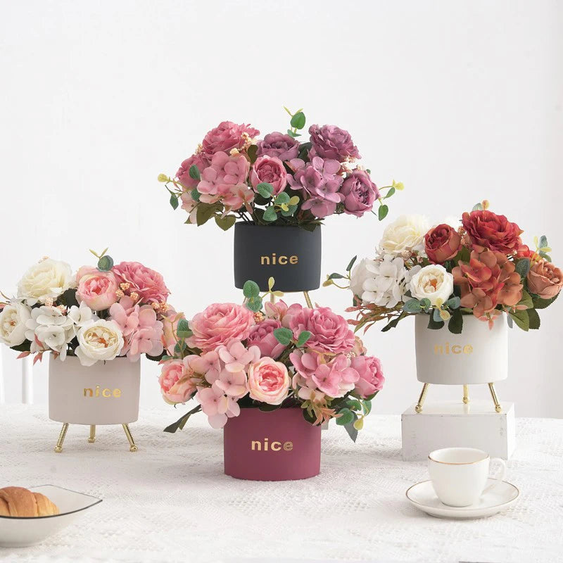 Vintage Silk Rose & Peony Bouquets