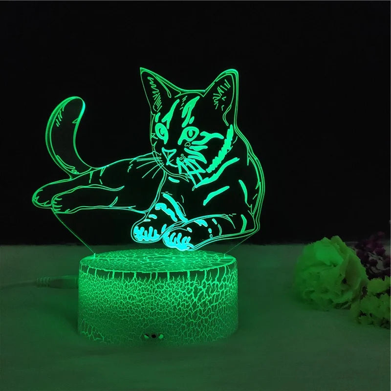 Cat Acrylic LED Night Light