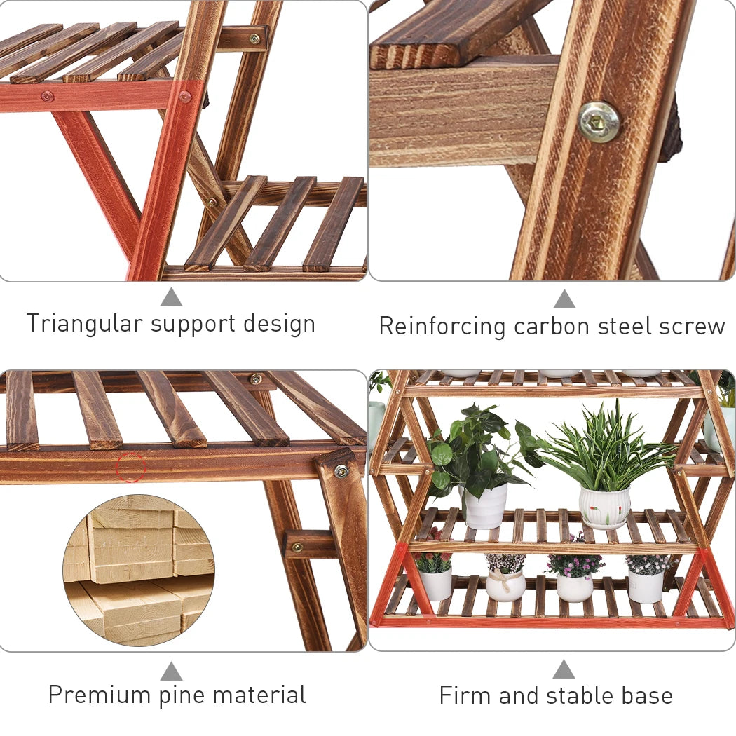 Extra-Large 8-Tier Wooden Plant Stand
