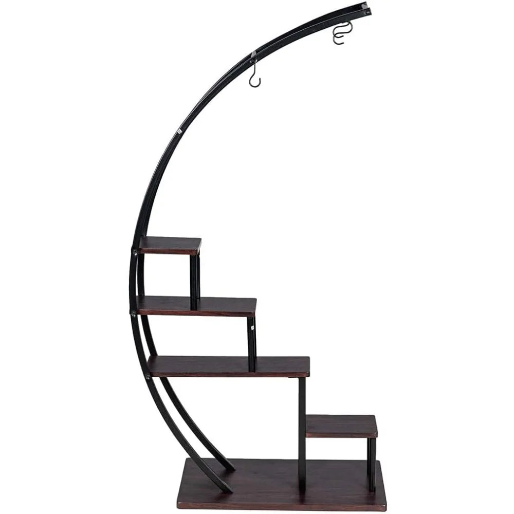 5-Tier Metal Half-Moon Plant Stand