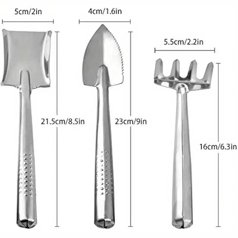 3-Piece Stainless Steel Garden Trowel Set