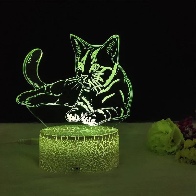 Cat Acrylic LED Night Light