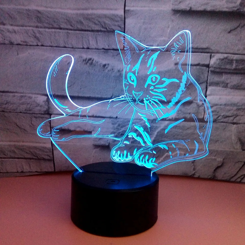 Cat Acrylic LED Night Light