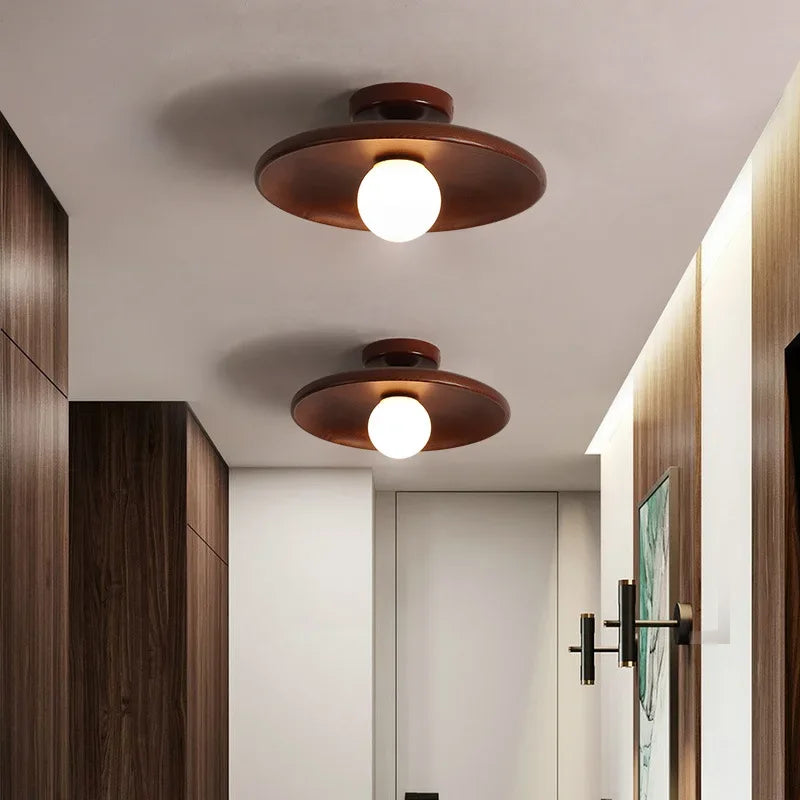 Nordic Wooden Round Ceiling Light