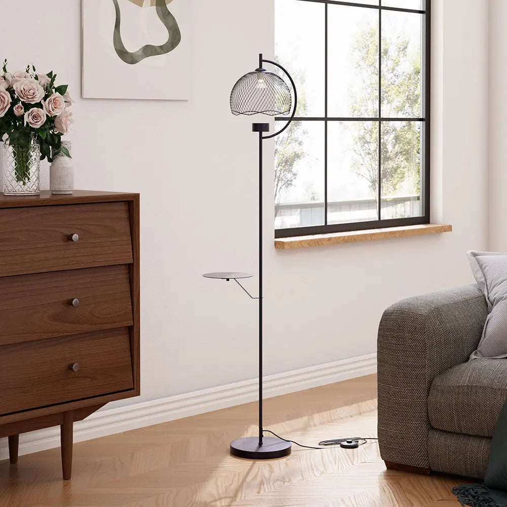 Industrial Tray Floor Lamp