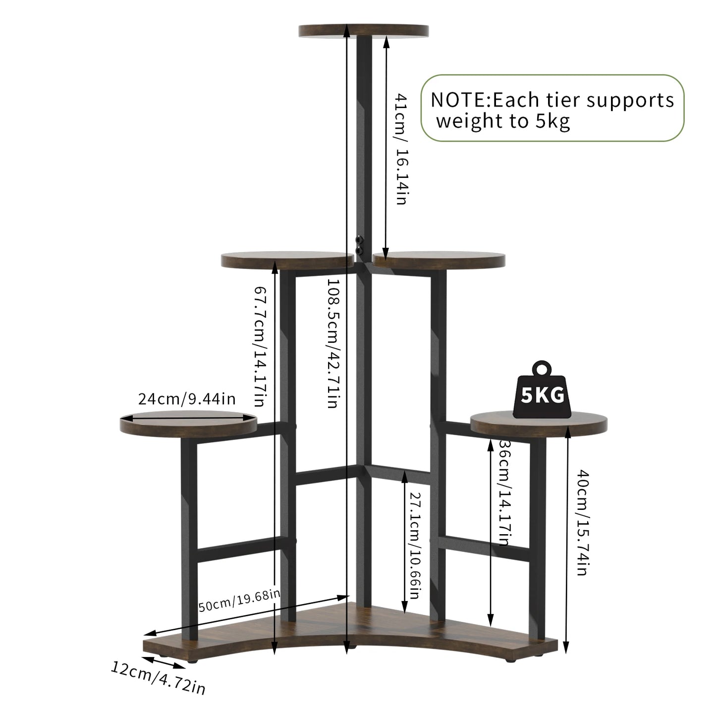 6-Tier Corner Plant Display Stand
