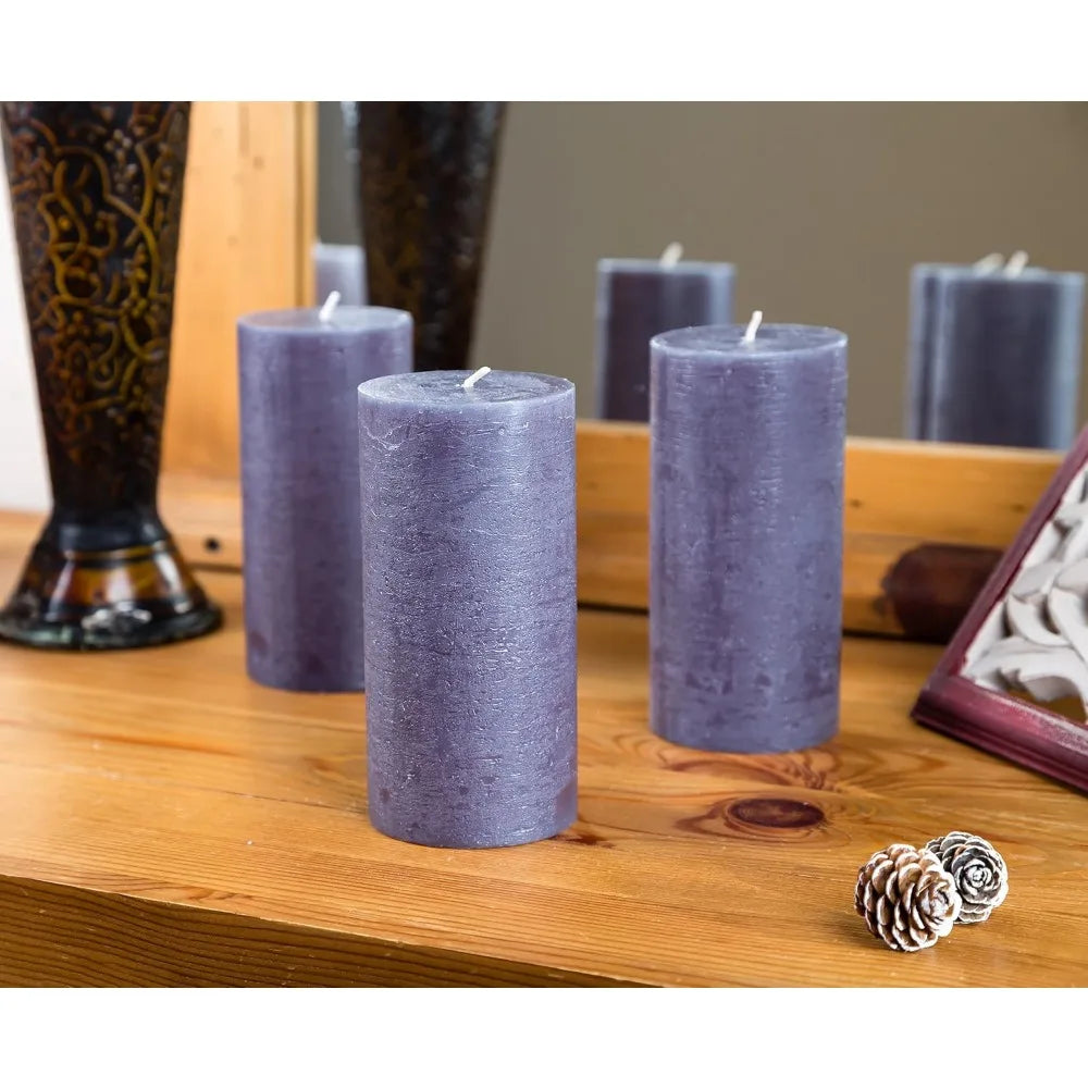 3 Charcoal Pillar Candles