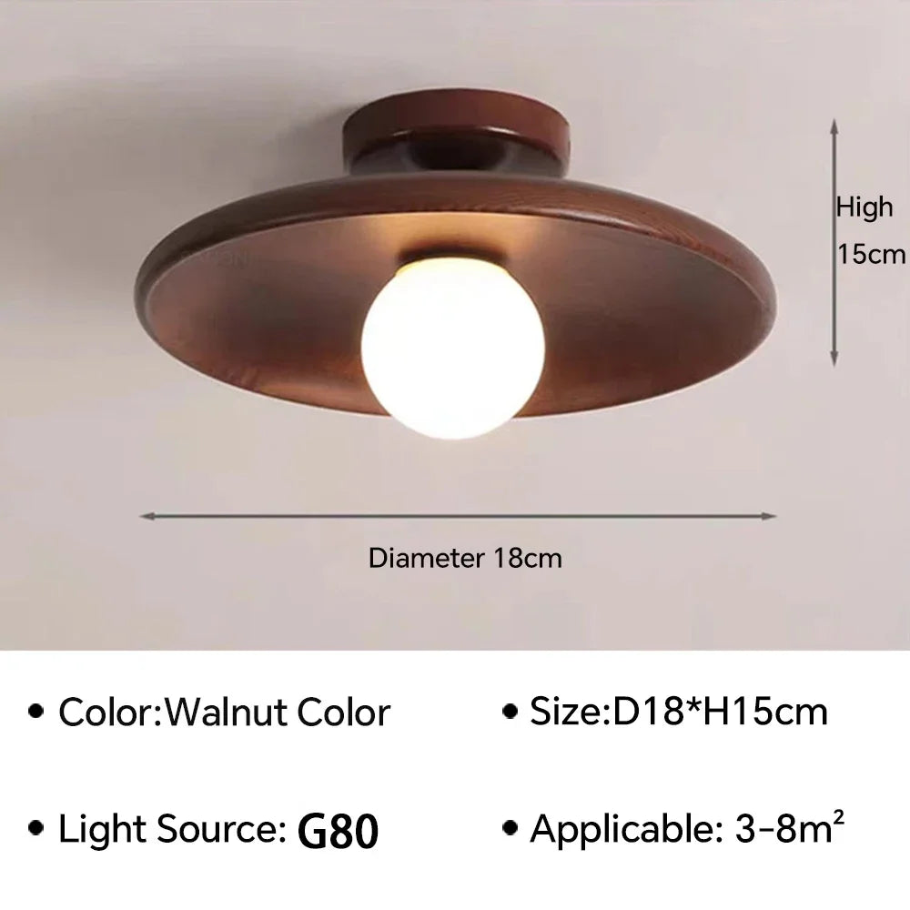 Nordic Wooden Round Ceiling Light