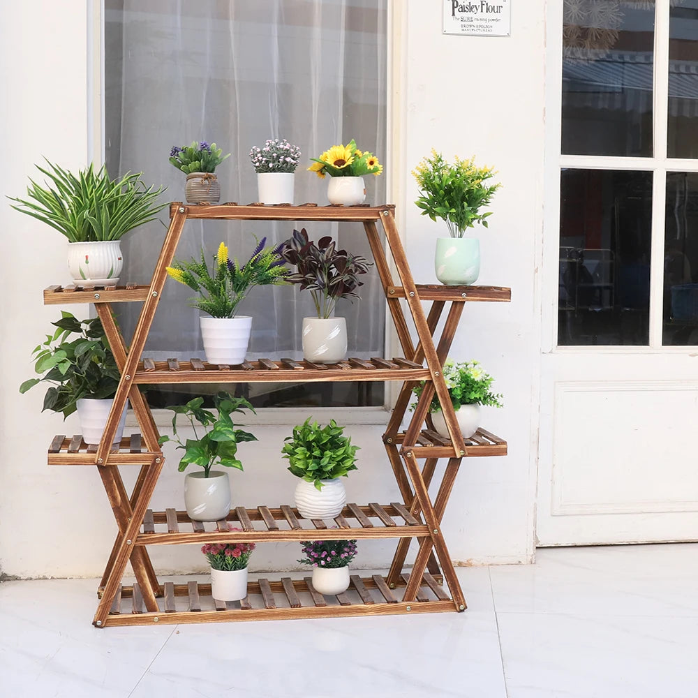 Extra-Large 8-Tier Wooden Plant Stand
