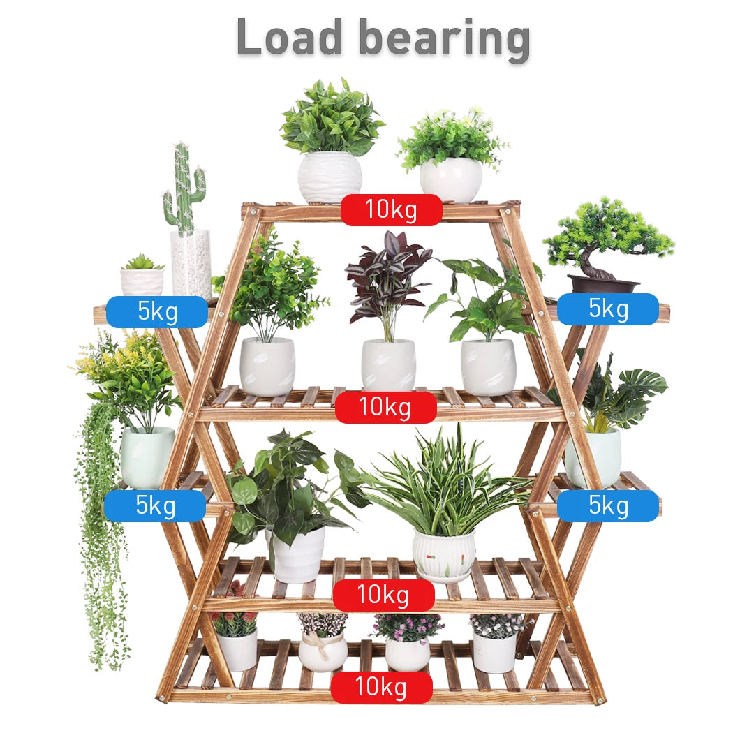 Extra-Large 8-Tier Wooden Plant Stand