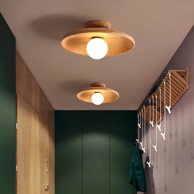 Nordic Wooden Round Ceiling Light