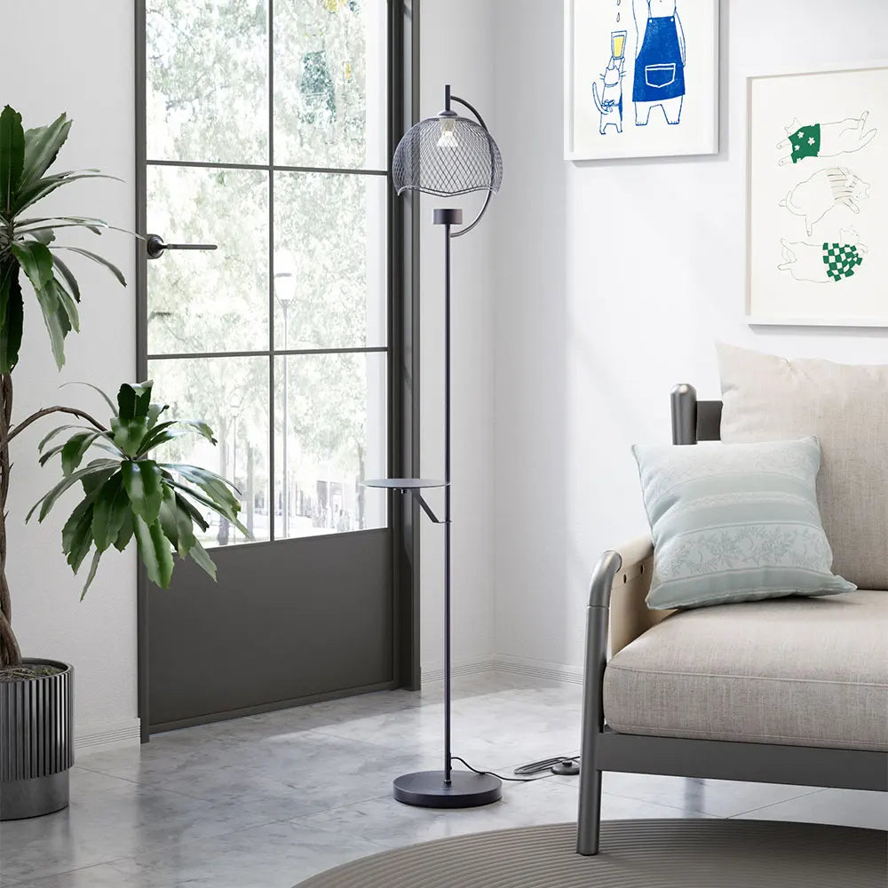 Industrial Tray Floor Lamp
