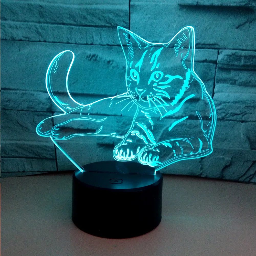 Cat Acrylic LED Night Light