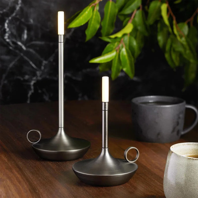 Cordless Aluminum LED Candle Lamp