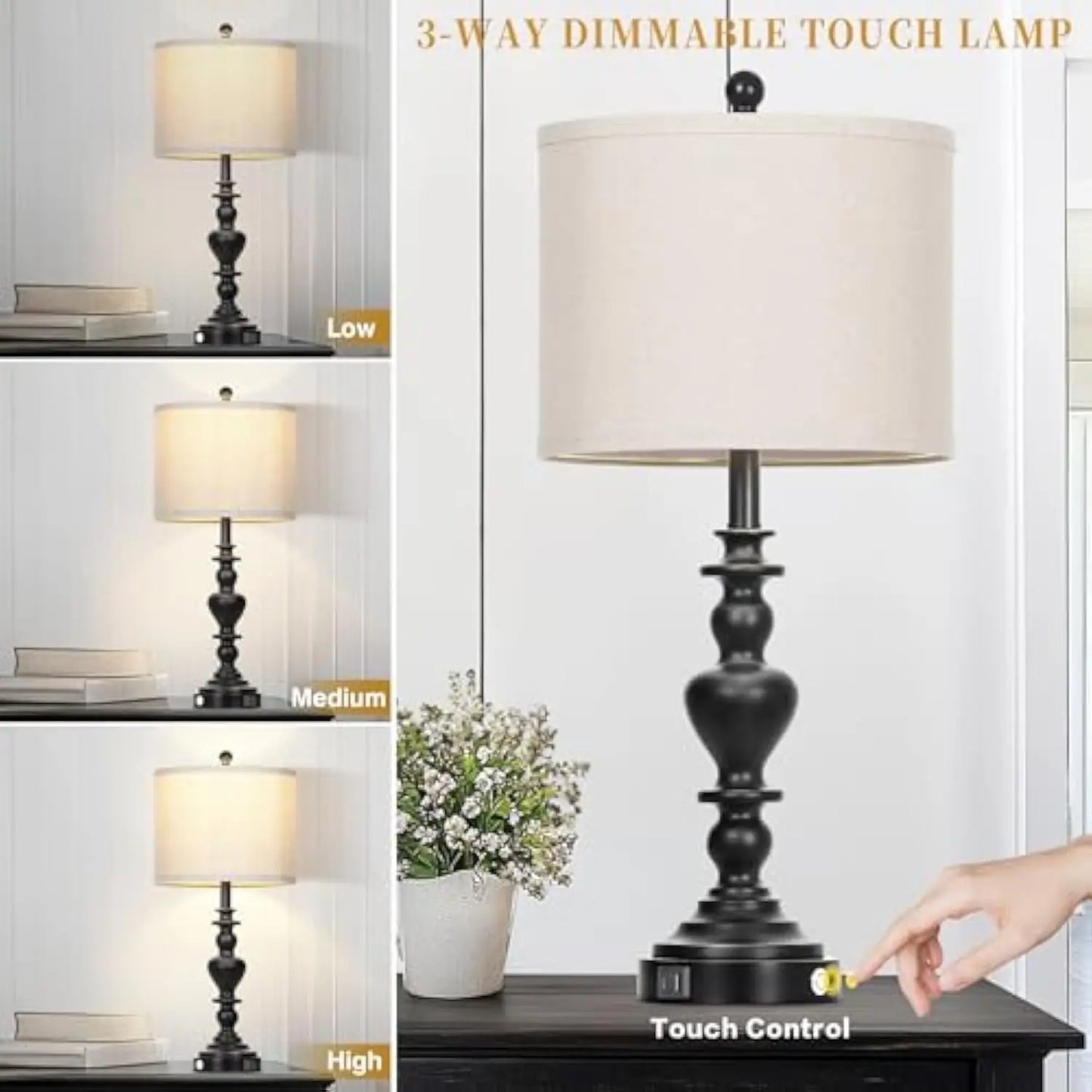 Dimmable Farmhouse Table Lamps