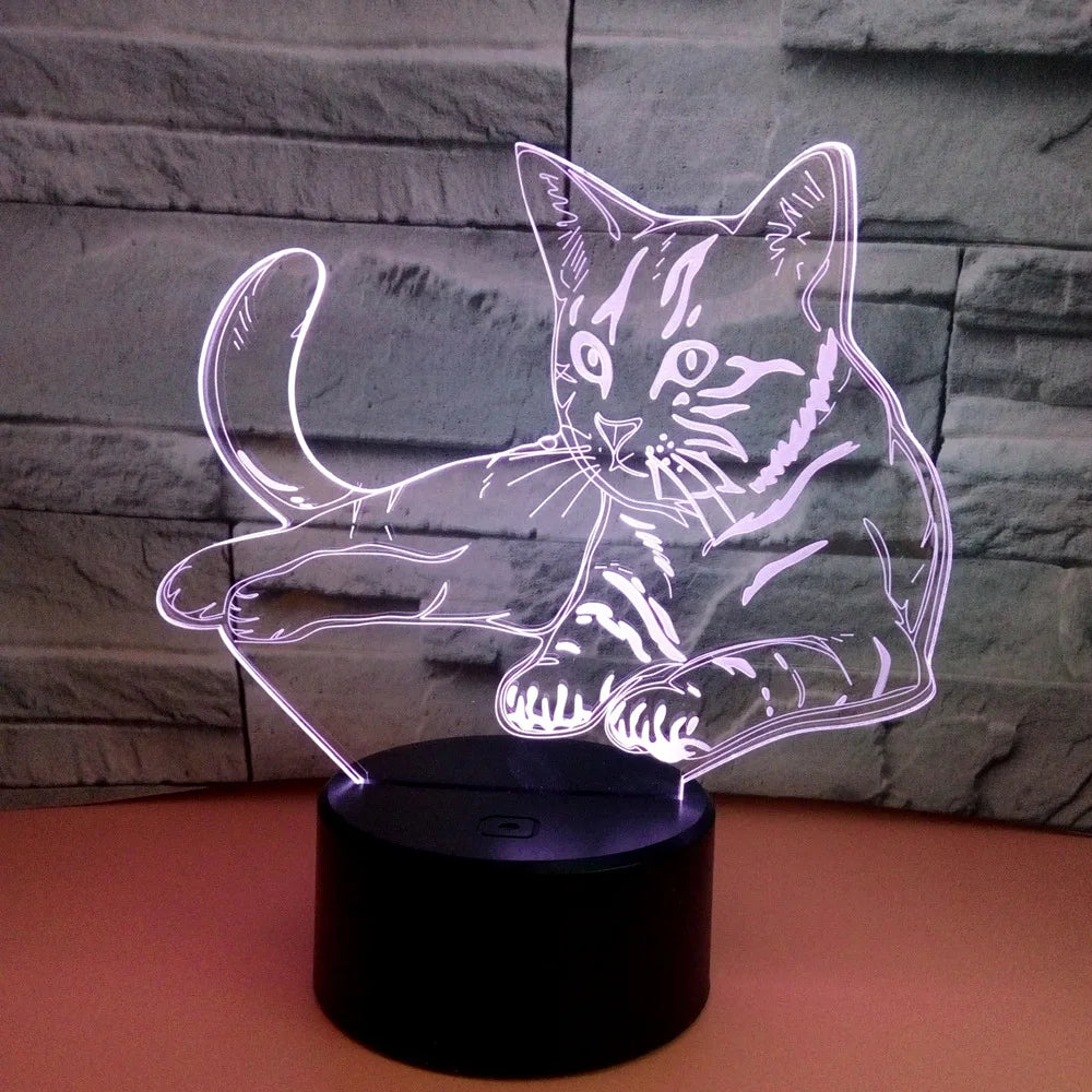 Cat Acrylic LED Night Light