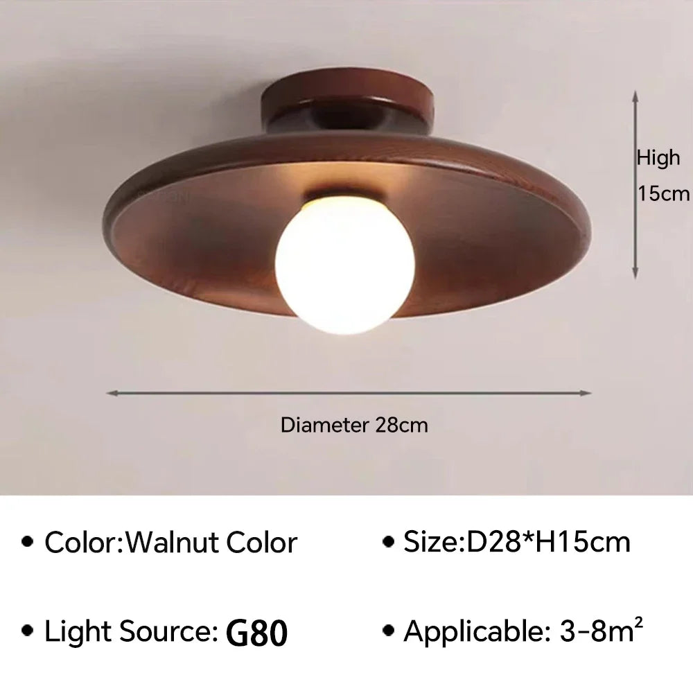 Nordic Wooden Round Ceiling Light