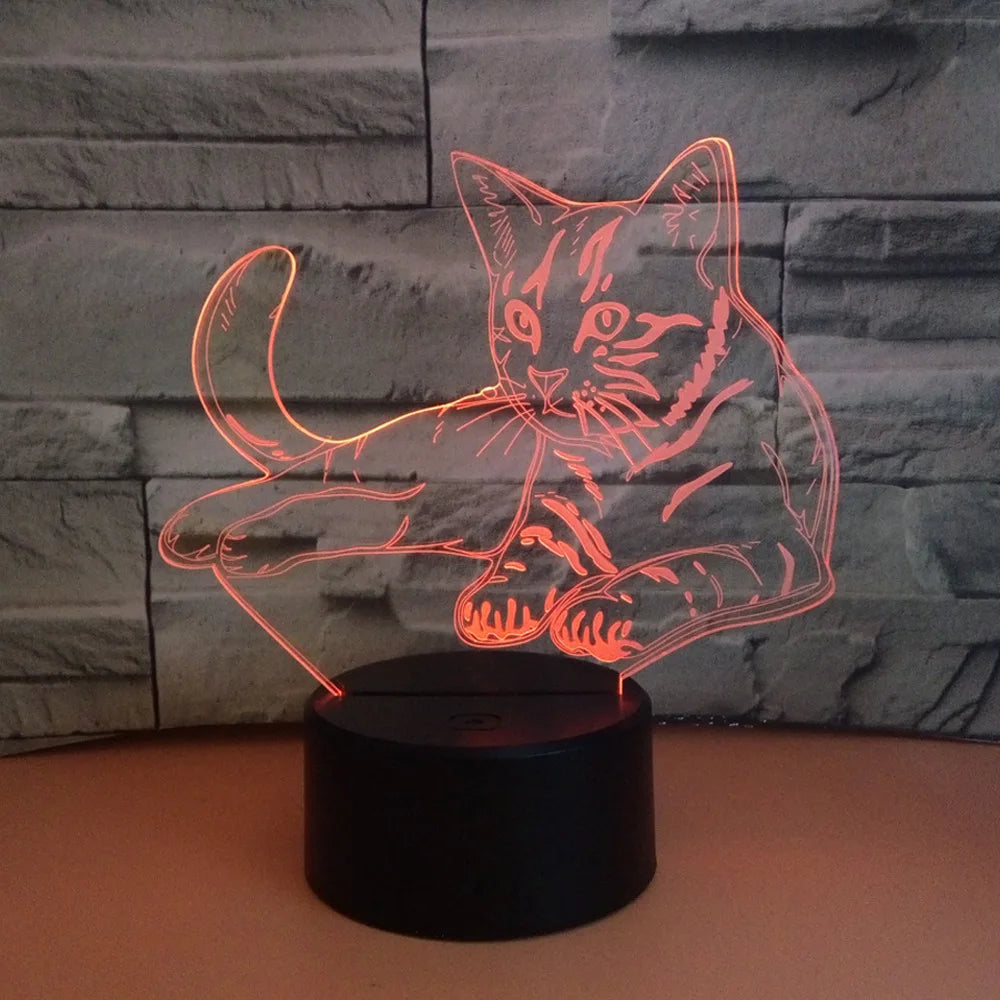 Cat Acrylic LED Night Light