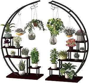 5-Tier Metal Half-Moon Plant Stand