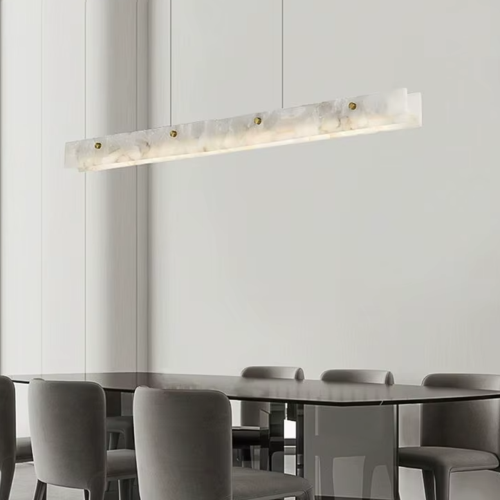 Natural Marble Linear Pendant Light