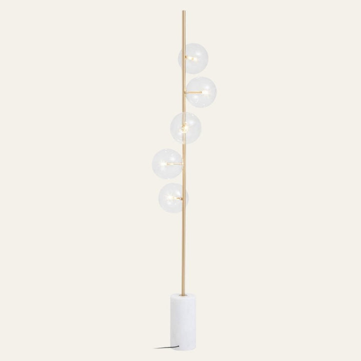 Abira 5 Light White Marble Floor Lamp
