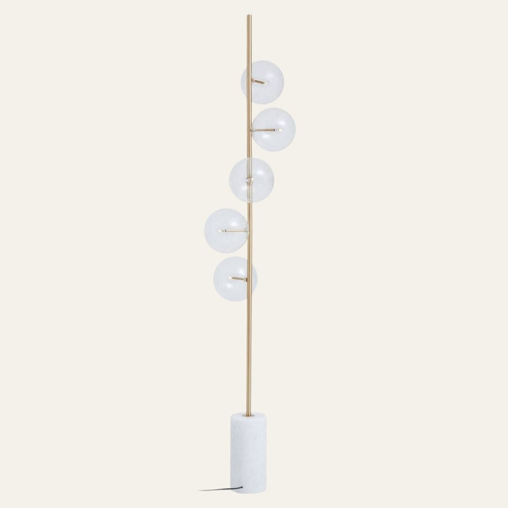 Abira 5 Light White Marble Floor Lamp