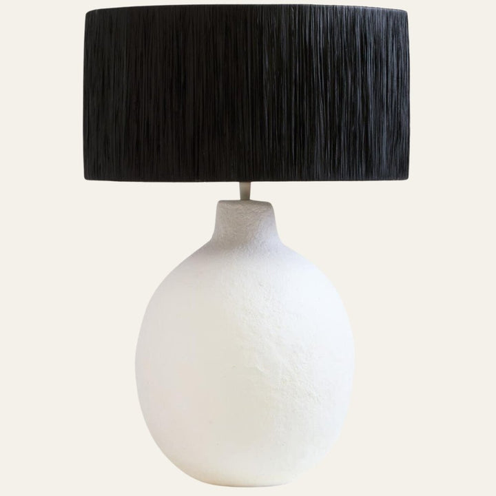 Carta Black Raffia Table Lamp