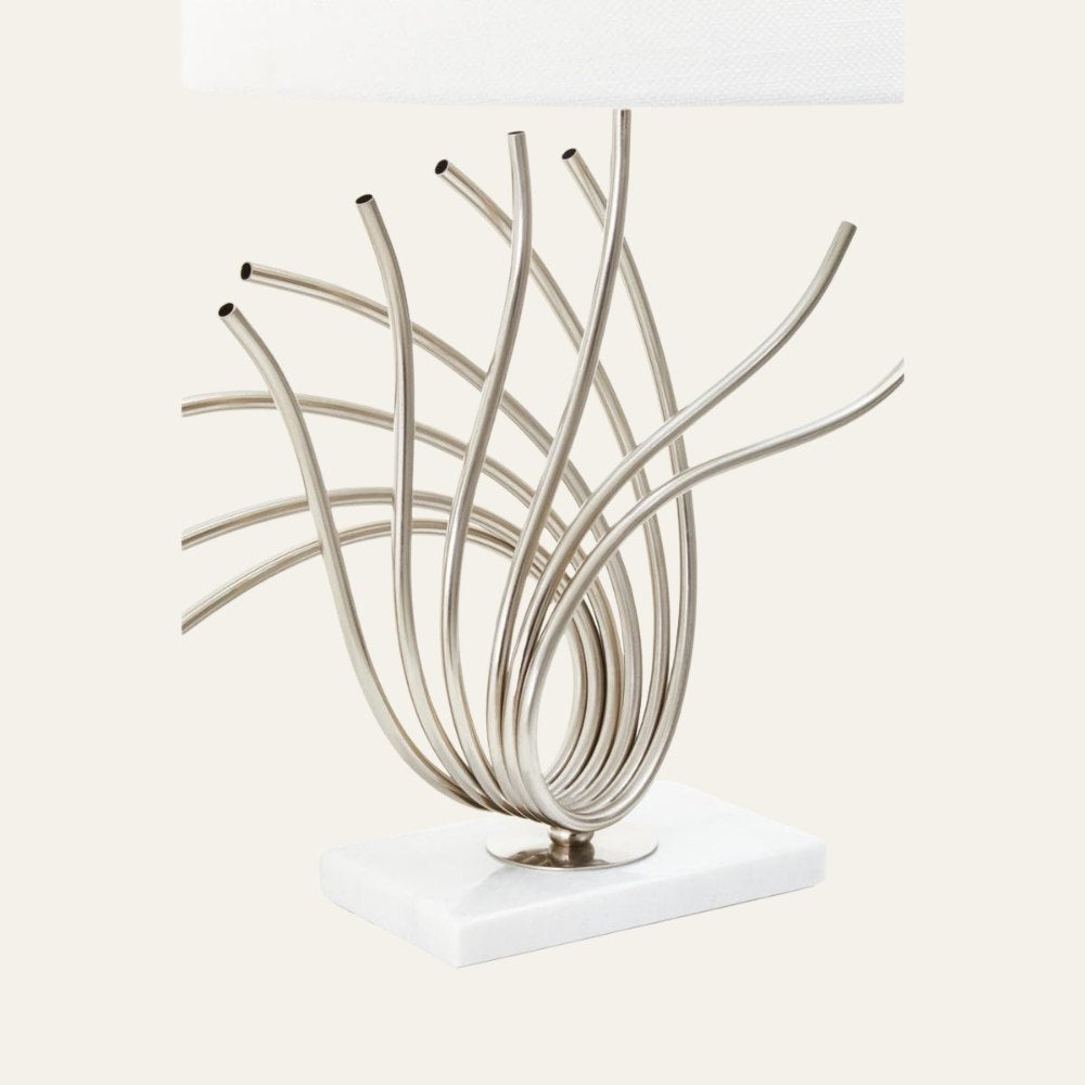 Zaha Brushed Chrome Table Lamp