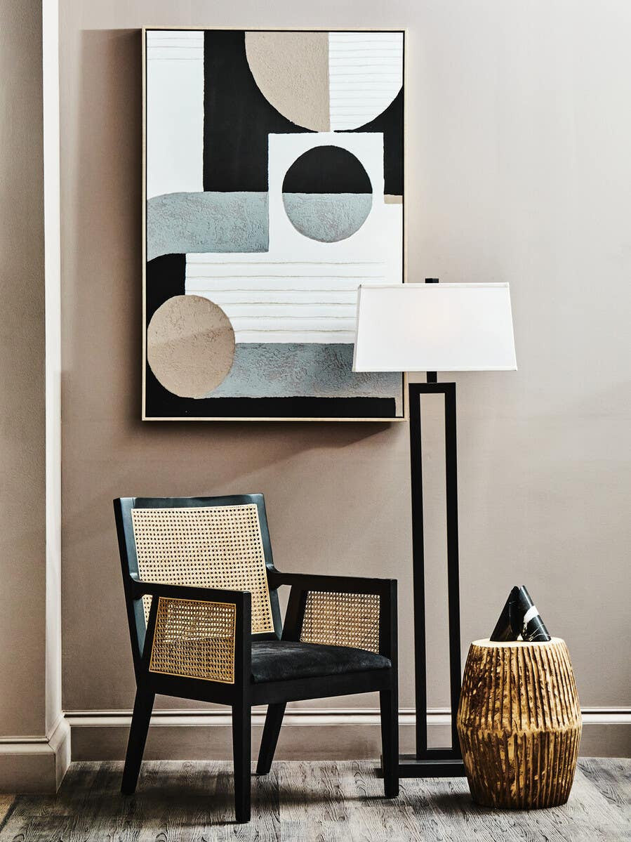 Leora Black Floor Lamp