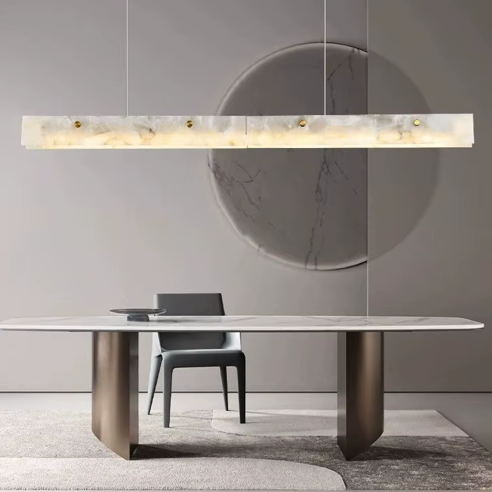 Natural Marble Linear Pendant Light