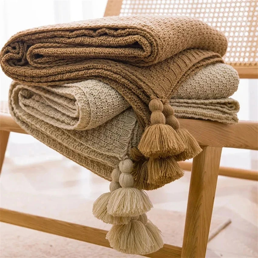 Nordic Chunky Knit Throw Blanket