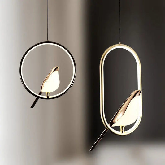 Nordic Magpie Bird LED Pendant Light