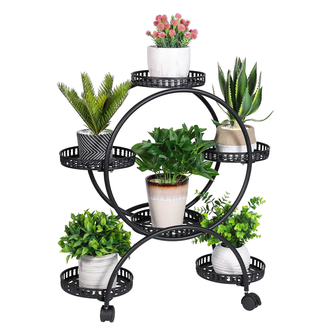 6 Pot Plant Stand Cart