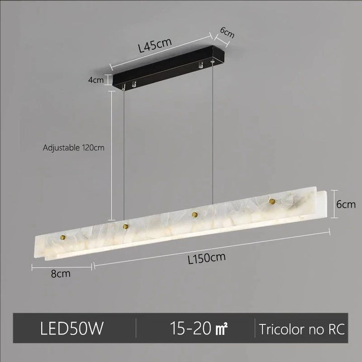 Natural Marble Linear Pendant Light