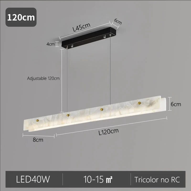 Natural Marble Linear Pendant Light