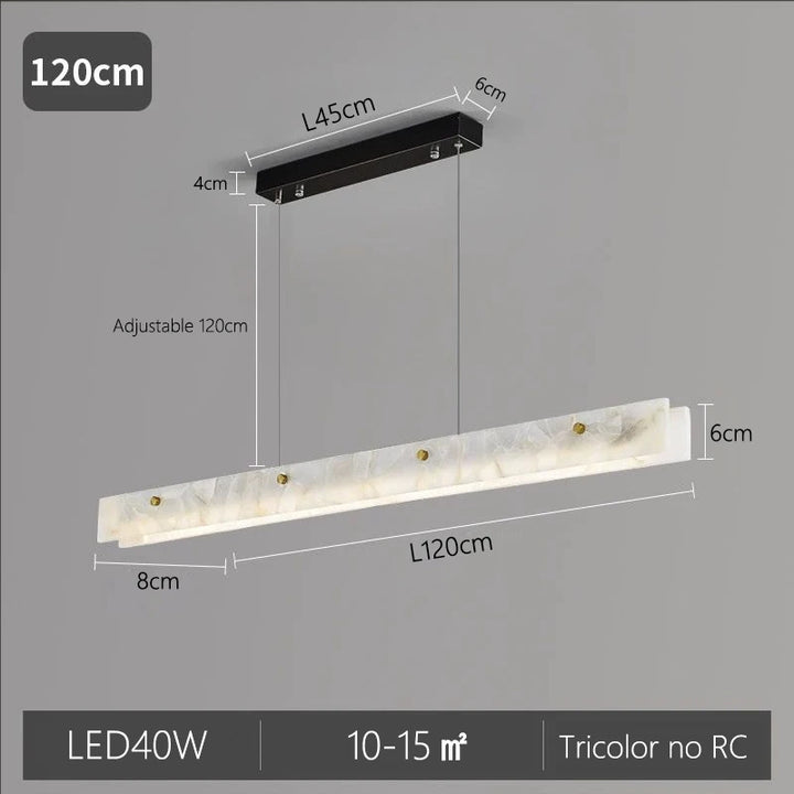Natural Marble Linear Pendant Light