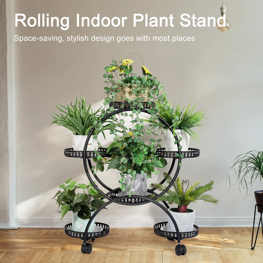 6 Pot Plant Stand Cart