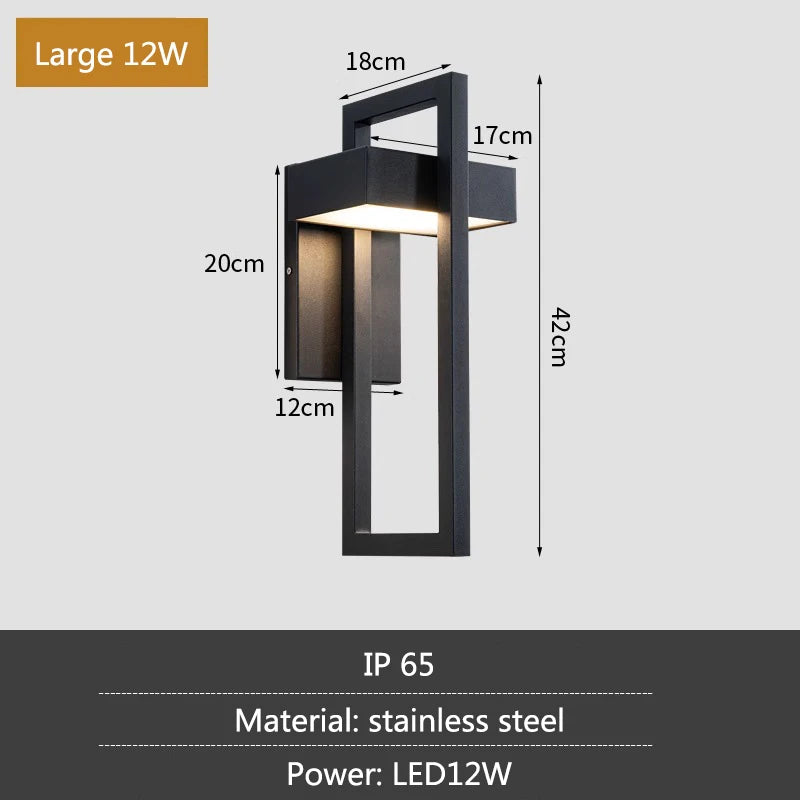 Geometric Outdoor Stainless Steel Wall Lamp