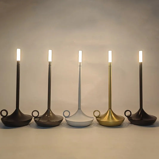 Cordless Aluminum LED Candle Lamp