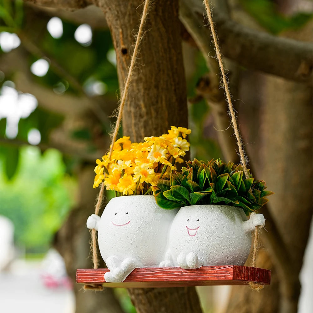 Smiling Face Hanging Planters