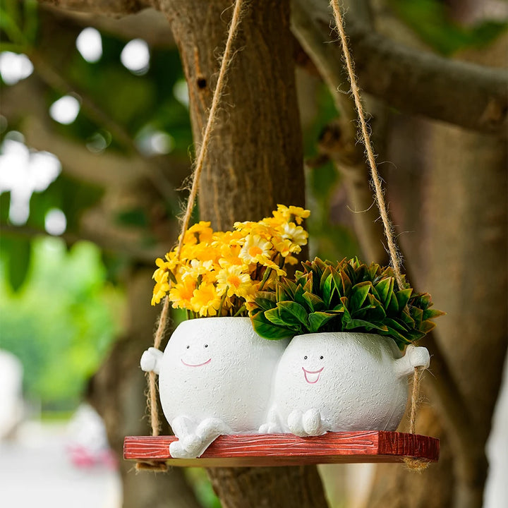 Smiling Face Hanging Planters