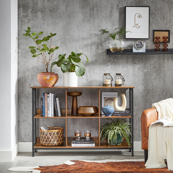 Industrial 6-Compartment Bookshelf