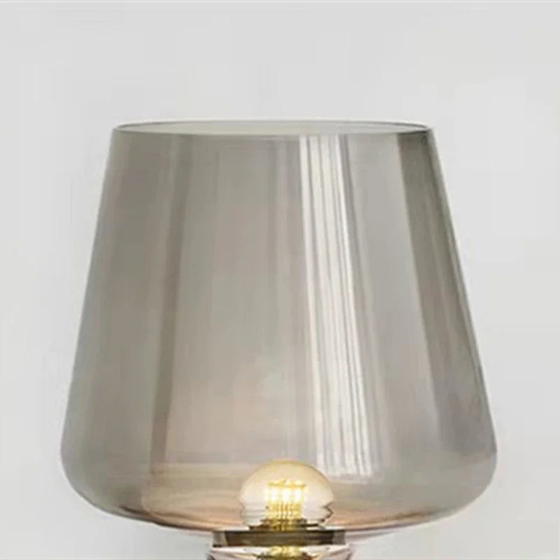 High-End Gray Glass Desk Lamp