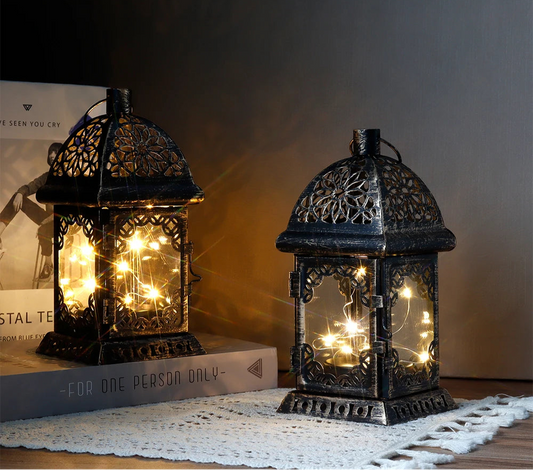 Vintage Black Lantern Set