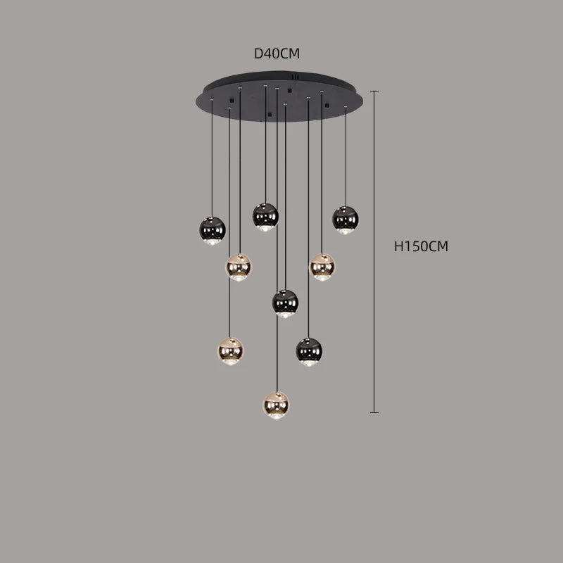 Modern Multi-Head LED Pendant Chandelier
