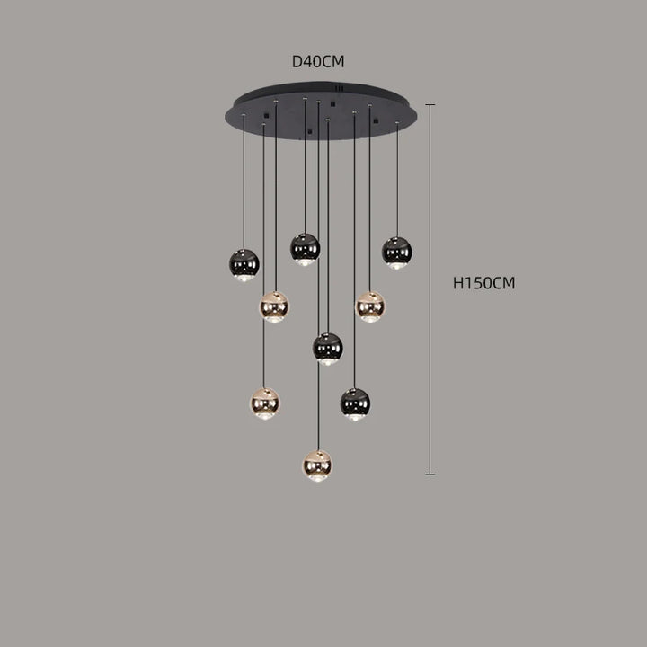 Modern Multi-Head LED Pendant Chandelier